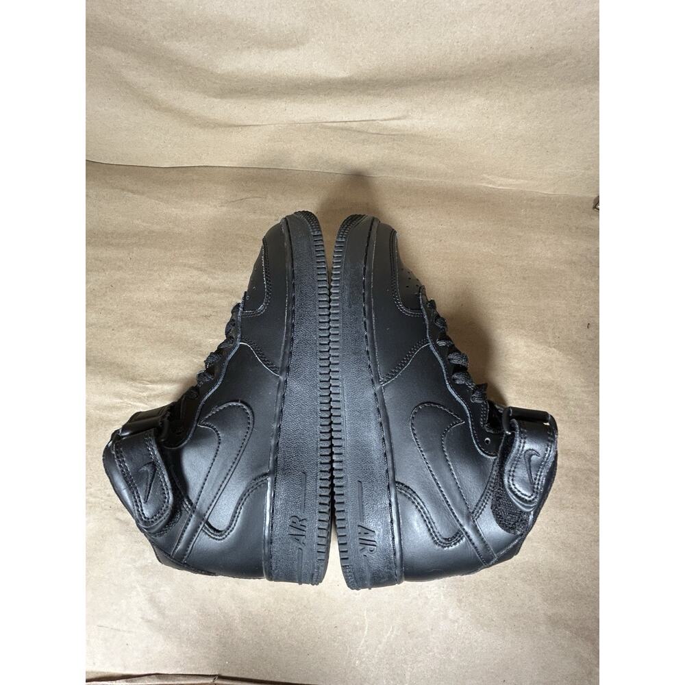 Nike Air Force 1 Mid Black Sneakers, Size 5.5Y / 7W 314195-004 - Picture 8 of 11